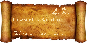 Latzkovits Katalin névjegykártya